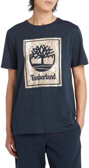 Timberland Stack Logo Camo Shirt Heren navy - bruin - zwart - wit - M