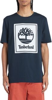 Timberland Stack Logo Shirt Heren donkerblauw - wit - M