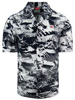 Timberland Stretch Korte Mouwen Heren Bloemen Zomer Overhemd A21A6 AE8 Zwart