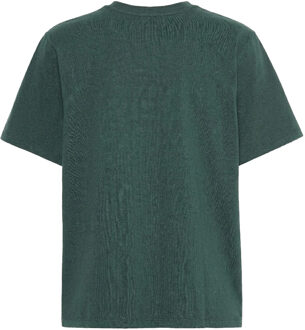 Timberland Unisex T-shirt met gestapeld logo voor volwassenen (Groen)