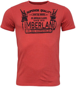 Timberland Vintage New Hampshire Rode Mouwen Slim Fit Heren T-shirt Top A1HVK E66 Rood