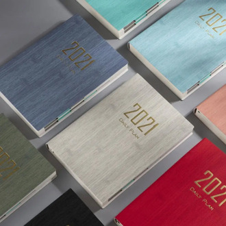 Time Management Schedule Book 2021 Solid Color Calendar Coil Creative Desk Table Dates Reminder Timetable Planner