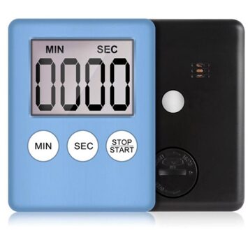 Timer Elektronische Lcd Digitale Scherm Keuken Vierkante Koken Tellen Countdown Alarm Magneet Klok Slaap Stopwatch Klok Blauw