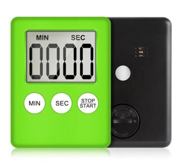 Timer Elektronische Lcd Digitale Scherm Keuken Vierkante Koken Tellen Countdown Alarm Magneet Klok Slaap Stopwatch Klok groen