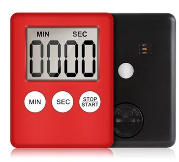 Timer Elektronische Lcd Digitale Scherm Keuken Vierkante Koken Tellen Countdown Alarm Magneet Klok Slaap Stopwatch Klok Rood