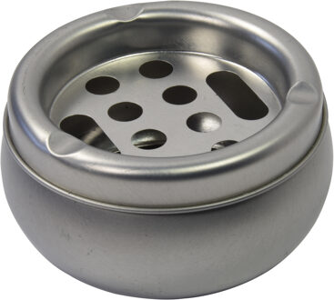 Tin Asbak - mat zilver - Dia 10 x H5 cm