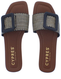 Tina raffia gesp | dames | maat: | stof en immitatieleer - maat 39 Zwart