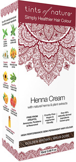 Tints Of Nature Henna Cream Golden Brown Semi Permanent (70ml)