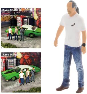Tiny Karakter Diorama Handgeschilderde Figuur Mensen Cool Man Road Park Layout Voor Desktop Decoratie stijl 1