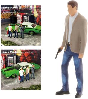 Tiny Karakter Diorama Handgeschilderde Figuur Mensen Cool Man Road Park Layout Voor Desktop Decoratie stijl 2