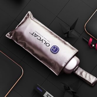 Tiny Paraplu Uv Coating Paraplu Meisje Leuke Paraplu Zilver Coating Kleine Paraplu 5 Vouw Paraplu UPF-50T Paraplu Rose Gold Roze