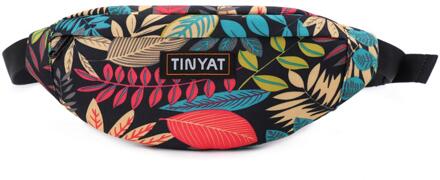 Tinyat Heuptas Vrouwen Fanny Tas Meisje Mode Glanzend Beltbag Fanni Tas Roze Taille Pack Fanny Pack Voor Vrouwen zwart waist zak