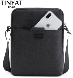 TINYAT Men's Bags Light Canvas Shoulder Bag For 7.9' Ipad Casual Crossbody Bags Waterproof Business Shoulder bag for men 0.13kg