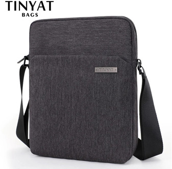 TINYAT Men's Shoulder Bags Canva Bags for Men 9.7'pad Casual Waterproof School Sling Bag Business Men's Crossbody Bag Grey men's