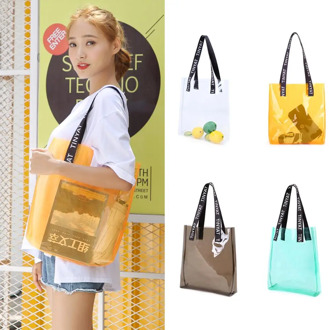 Tinyat Transparent women shoulder bag pvc girl beach bag women's handbag sugar color jelly portable swim bag sling bag