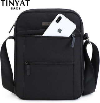 TINYTA Men's bags Men Shoulder Bags for 9.7'pad 9 pocket Waterproof Casual crossbody bag Black Canvas Messenger bag shoulder
