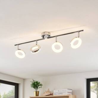 Tioklia LED plafondlamp, chroom, 4-lamps