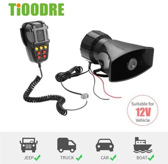 TiOODRE 7 Tone Sound Auto Opname Emergency Sirene Auto Sirene Hoorn Mic PA Luidspreker Systeem Emergency Versterker 12V 100W