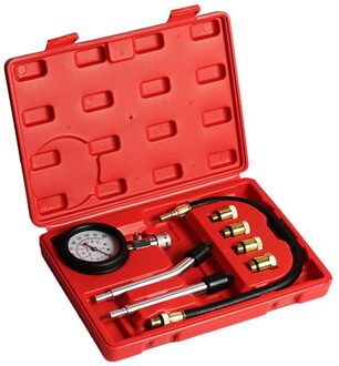 Tioodre Compressie Tester Manometer Tester Kit Motor Auto Benzine Gas Motor Cilinder Motorfiets Manometer Adapter