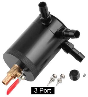 Tioodre Olie Catch Can Tank Voor Auto 2 / 3 Poort Met Verwijderbare Klep Brandstof Olie Separator Air Racing Universal verbijsterd three holes