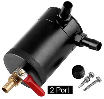 Tioodre Olie Catch Can Tank Voor Auto 2 / 3 Poort Met Verwijderbare Klep Brandstof Olie Separator Air Racing Universal verbijsterd two holes