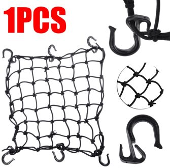 Tioodrec 42X42Cm Latex Bagagenet Met 6 Verstelbare Haken & Strakke 2 "X 2" Mesh voor Motorhelm Bagage Cargo Olietanker