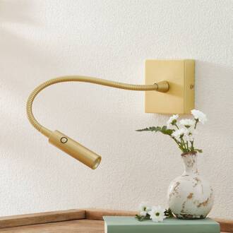 Tip LED wandlamp, flexibel instelbaar goud gesatineerd