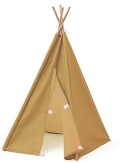 Tipi Tent Mini Junior 75 X 53 Cm Polyester/hout Geel