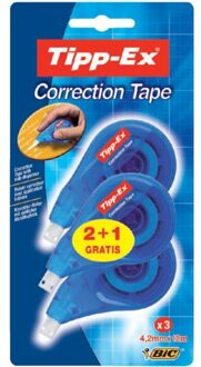 Tipp-Ex Correctieroller Tipp-ex 4.2mmx12m zijwaarts blister 2+1 gratis