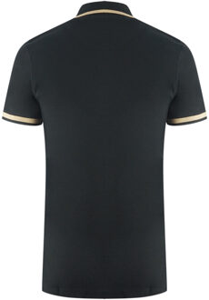 Tipped Aldis Black Polo Shirt Zwart
