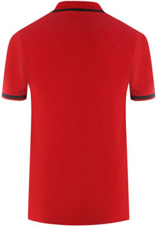 Tipped Aldis Red Polo Shirt - maat M Rood