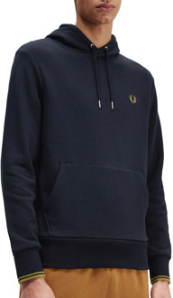 Tipped Hoodie Heren navy - bruin - S