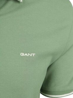 Tipping Piqué Poloshirt Groen - XL