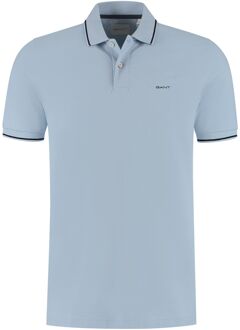 Tipping Piqué Poloshirt Lichtblauw