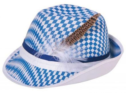 Tiroler Bayern Hoed Oktoberfest - Blauw/wit Multikleur