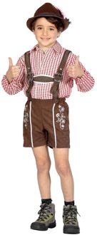 Tiroler Blouse Bordeau Kind Maximilian Rood - Zalm, Wit - Transparant