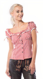 Tiroler blouse dames Liesl Rood/Wit Rood - Zalm