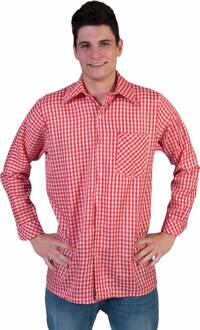 Tiroler blouse rood/wit - Maatkeuze: Maat 56/58