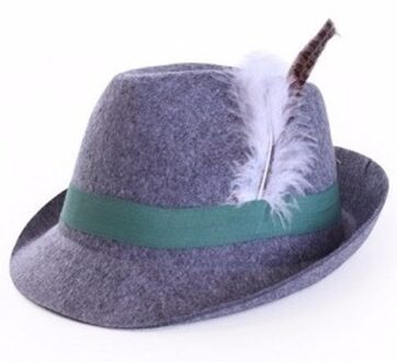 Tiroler hoedje Anton - Bayern/Oktoberfest verkleedaccessoire - grijs - volwassenen