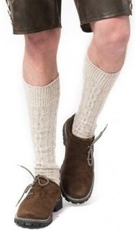 Tiroler kousen - gebroken wit - volwassen - Oktoberfest verkleed sokken - bierfeest