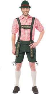 Tiroler lederhosen kort groen voor mannen