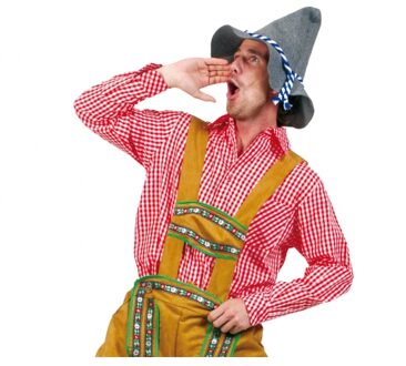 Tiroler outfit rode blouse voor heren