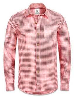 Tiroler Overhemd Rood/Wit Gigalitz Rood - Zalm