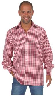 Tiroolse blouse rood/wit Rood - Zalm, Wit - Transparant