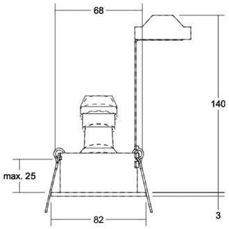Tirrel diepe GU10 inbouwspot, rond, aluminium