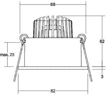 Tirrel diepe inbouwspot RC, 830, rond, zwart