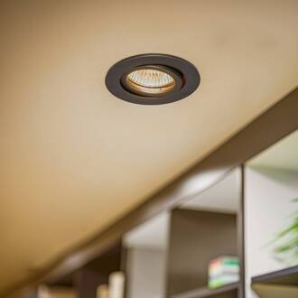 Tirrel R plafond inbouwspot, rond, zwart