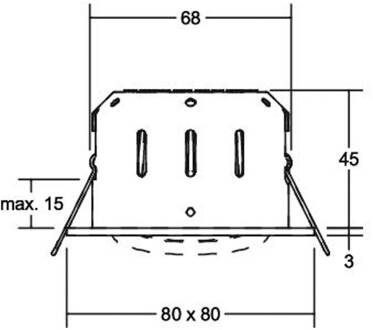 Tirrel-S inbouwspot hoekig titaan mat