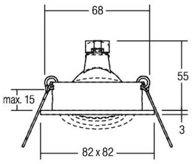 Tirrel-S inbouwspot hoekig zwart mat zwart