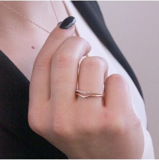 Tiryns Ring - Oostenrijks Kristal Wit en roségoud - L 1/2